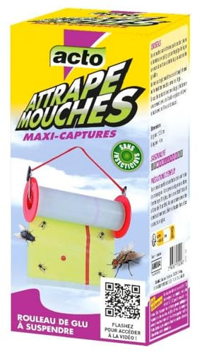 XXL Glutfalle, Insektenfrei für Fliegen - Länge 4 Meter, Aufrollen, Aufhängen und Entsorgen!