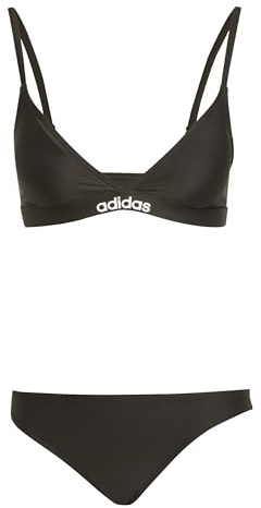 adidas Mujer Padded 2-Way Straps Triangle Bikini Set Swimwear, Black/White, 44