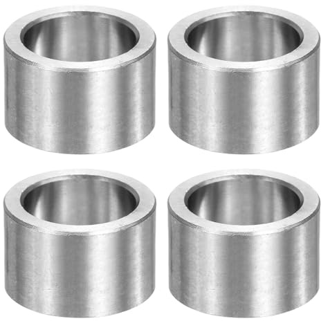 QUARKZMAN M16 Metall Abstandshalter 16mm ID x 22mm OD x 15mm L 4 Stück | Edelstahl Abstandshalter Rund Gewindelose Standoff Buchse Glatte Oberfläche für Schrauben Bolzen, Silber