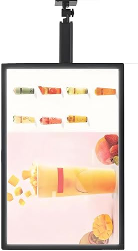 Insegna Luminosa a LED per Esterni, Pannello Luminoso Espositivo Con Asta Telescopica, Pannello Luminoso a LED Con Cornice a Scatto Sottile, Cartellone Pubblicitario Da Parete,Vertical-50*60cm