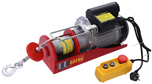 JJsdwin Cabrestante de 125 kg hasta 250 kg, 550 W, con mando a distancia inalámbrico, altura de elevación 12 m, cabrestante eléctrico para agricultura y fábricas