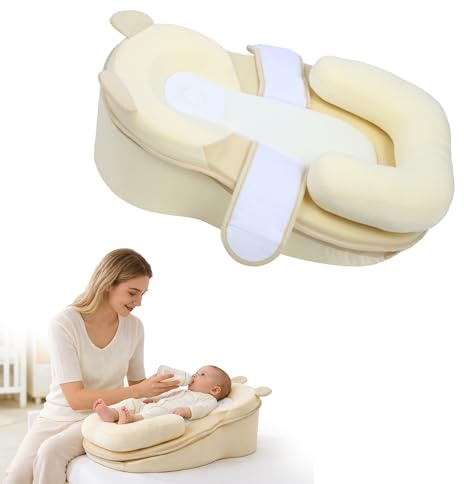 Rootling Baby Feeding Pillow, Anti Overflow Feeding Pillow for Reducing Spit-Up, Safety Nursing Pillow, Baby Lounger Reflux Wedge Breastfeeding, Removable top and Bottom
