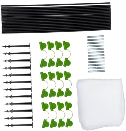 ANDRESLAD Kit de Filet de Protection Jardin avec Arceaux pour Serre Filet Anti-Insectes et Anti-Oiseaux Maille Verte Ajustable pour Plantes Légumes et Fruits Protection Plein Air