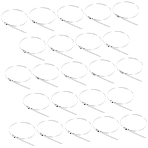 POPETPOP 100 Piezas Bridas de Acero Inoxidable para Cercas Resistentes la Tracción para Exteriores para Malla Metálica y de Valla Fácil Instalación
