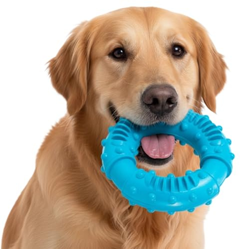 NieYat Unzerstörbares Hundespielzeug,Robustes Hundespielzeug Für Große Hunde, Natürlicher Gummi, Spielerische Zahnpflege Ring Spielzeug Für Kleine, Mittlere & Große Hunde﻿(13cm)