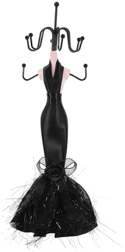 DIYEAH Espositore Gioielli Manichino Nero Medio per Collane Bracciali e Anelli Organizer da Tavolo con Base Stabile Supporto Versatile per Gioielli e Accessori Adatto per Casa e Negozi