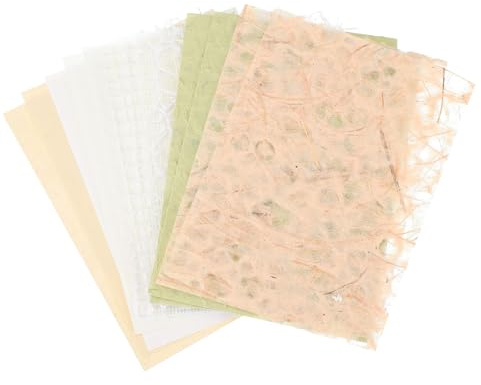 QUARKZMAN 16 Feuilles De Papier Scrapbook Texturé, Ensemble Varié De Papier Spécial Et Toile Métallique Pour Matériaux DIY De Collage, Cartes Et Embellissements De Journal, Blanc/Orange/Vert