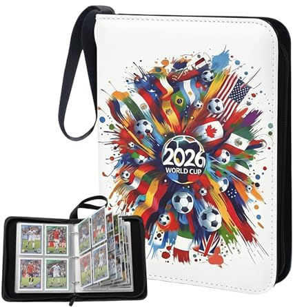 Trading Card Binder Storage, Card Album for Football Collection Folder, with 50 Page 400 Card Capacity Carrying Case Binder Album for Football Cards, Sports Star Cards