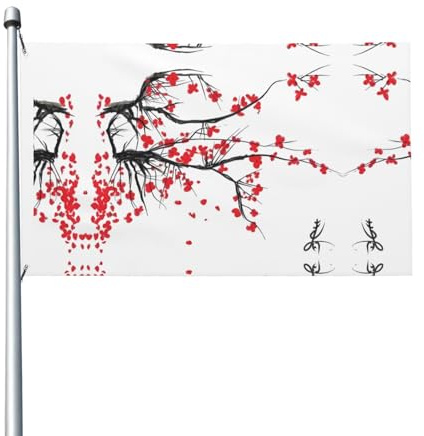 Drapeaux décoratifs double face, drapeaux japonais à motif cerisier avec œillets, adaptés pour accrocher dans les jardins et les fêtes.