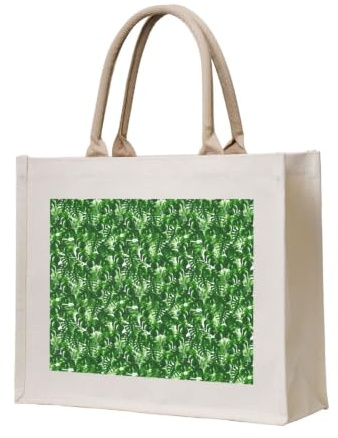 ERCgad Monstera Deliciosa Banana Palm Print - Bolsa de mano unisex grande, reutilizable, ligera, para compras, viajes, oficina, trabajo, fin de semana