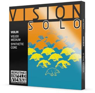 Thomastik Infeld Strings For Violin Vision Solo Set (Silver D) 4/4 Medium, Modern Synthetic Core, Wound, VIS101