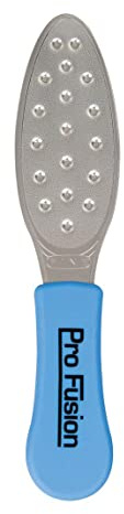 ForPro Pro Fusion Stainless Steel Pedi File - Coarse, Double-Sided Professional Quality - Blue Handle Pedicure File for Heels and Feet - 8.25” L