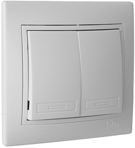 SOLERA 42916 Doble CONMUTADOR/Interruptor 10AX250V S.Europa, 50 W, 250 V, Neutro