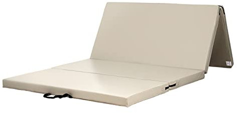 KaRaDaStyle Gymnastikmatte, faltbar, Stretch-Matten, 180,3 x 99,1 x 5,1 cm, für Muskeltraining, Kinder, Spielen, horizontale Stangenmatte, Yoga, Sport, schalldicht, Heimgebrauch, (Greige/4-fach)