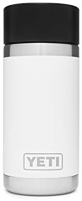 YETI Rambler 12 oz Bottle, Stainless Steel, Vacuum Insulated, with Hot Shot Cap, White