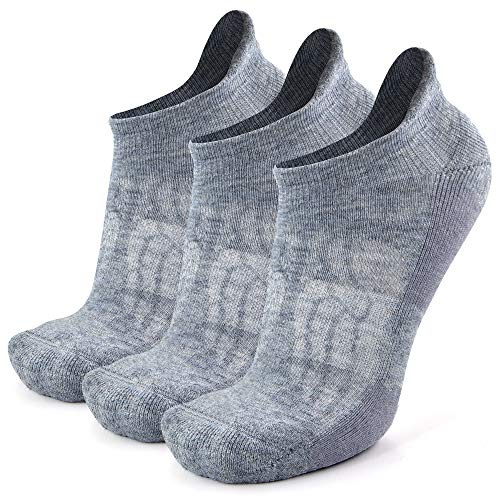 Busy Socks Kompressionsstrumpor i merinoull för löpning och vandring, ankelsockor med stöd för kvinnor och män, mjuka och tjocka strumpor med vaddering och hälflik, 3/6 par