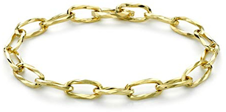 CARISSIMA Damen-Armband Erbskette Gelbgold diamantiert 9kt 6,5mm versteckter Verschluss 19cm