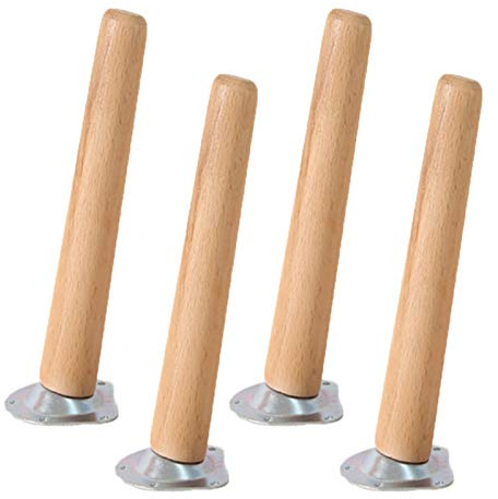 4 Stück Möbelfüße Holz Möbelbeine Aus Holz Runde Form Tischbeine Massivholz Neigung Möbelfüsse Ersatz Möbelbeine Sofabeine für Sofa Schrank und Bett(60cm)