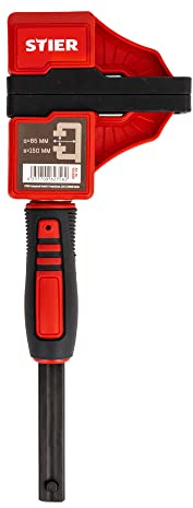STIER Kompaktzwinge, optimal für Arbeiten auf engem Raum, 150 mm Spannweite, 60 mm Ausladung, große Spannbacken