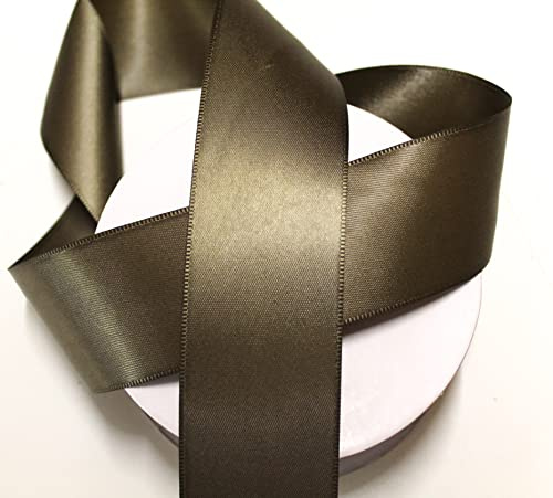 CaPiSo 25m doppelseitiges Satinband Premium-Qualität Schleifenband Satin Dekoband Geschenkband beidseitig (Taupe, 40mm)