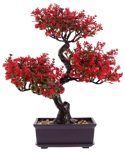 Cabilock Künstlicher Bonsai Baum Im Topf Bonsai Kunstpflanze Für Wohnzimmer Küche Büroregal Und Café Pflegefreie Tischdeko Als Simulierte Topfpflanze Für Zuhause