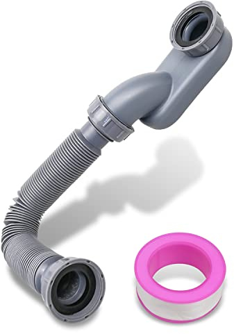 NTSUMI Sifone a basso profilo 1 1/2 P, tubo di scarico per vasca da bagno, doccia, basso profilo, trappola piatta per vasca da bagno autoportante adatta per vasca da bagno RV