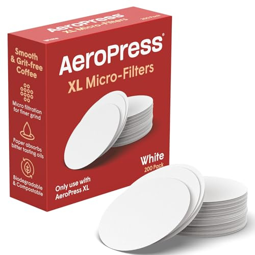 AeroPress XL Replacement Filter Pack - Micro-Filters for AeroPress XL Coffee and Espresso-Style Coffee Maker, (200 Count), White