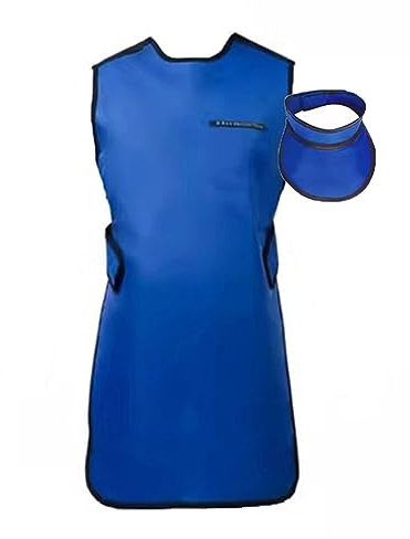 VesFy Tablier en Plomb Tablier De Protection Contre Les Rayons X Avec Collier Thyroïdien Pour Adultes, Tablier De Radioprotection Pour Hôpitaux Dentaires/animaux De Compagnie(0.35mmPb,110x60cm)