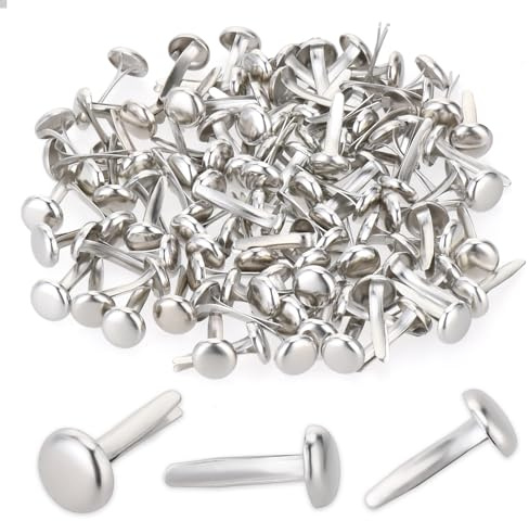 Lot de 100 mini pinces à motif - En métal - À tête ronde - Pour scrapbooking, école, bureau, papier, bricolage, artisanat - Argenté