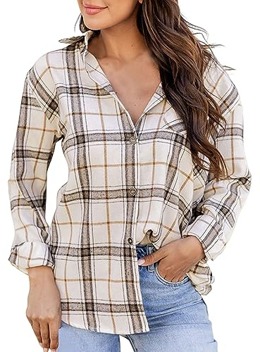 Generisch Karierte Hemdjacke Damen Langarm Sexy Dünn Lang Hemdjacke Streifenbluse Große Größen Schwarz Lässig Winter Hemdbluse Karierte Bluse Herbst Elegant Festlich Modern Bluse Karohemd