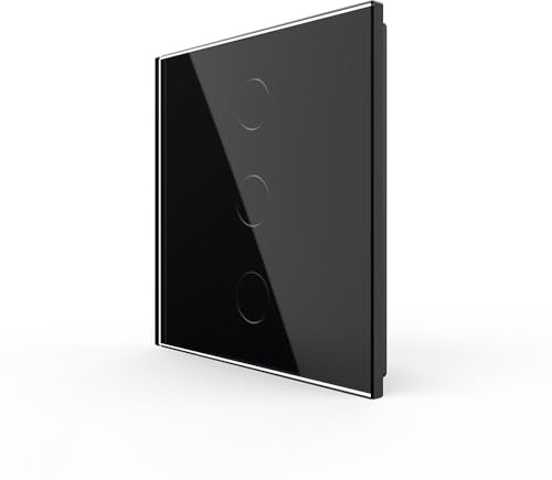 LIVOLO Touch Light Switch Tempered glass panel Lamp Switch,Led Backlight,No Neutral,3 Gang 1 Way Black