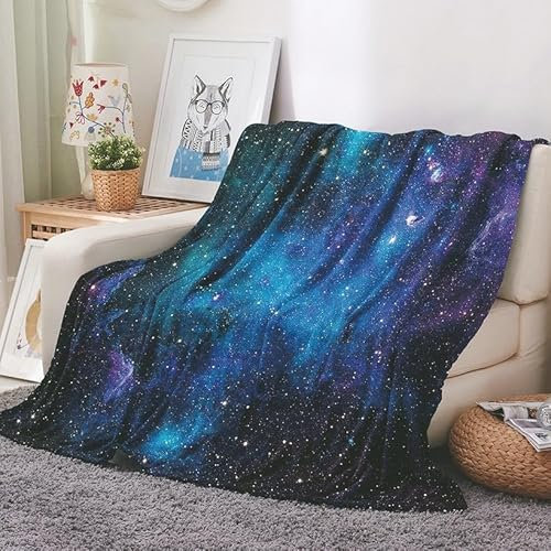 EHOMERY Lustige Kuscheldecke Decke Junge Baby Große Kuscheldecke Decke Orientalisch Universum Landschaft Hosting-Decke Dekorative Weiche Kuscheldecken Lila 240x180cm