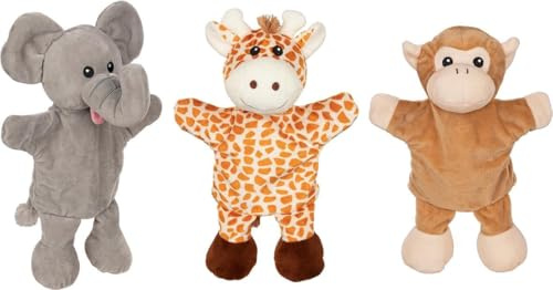 Ameisenkeks Marionette con gambe 3 pezzi - giraffa, scimmia, elefante
