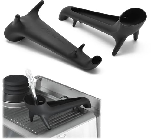 ARO Espresso™ Der Original-Wassertank-Schnellzugriffstrichter | Versetzter Trichter für den Zugang zum Wassertank unter Schränken | Perfekt für Espressomaschinen und mehr! (Schwarzes Silikon)