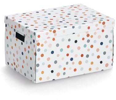 Zeller 14475 Aufbewahrungsbox Dots, recycelter Karton, ca. 25 x 35 x 20 cm
