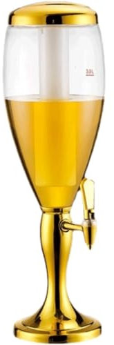 Dispensador Torre de cerveza grande con carámbanos y luces, dispensador de cerveza transparente, dispensador de bebidas/cerveza/licor/bebidas frías, contenedor de cerveza Cerveza