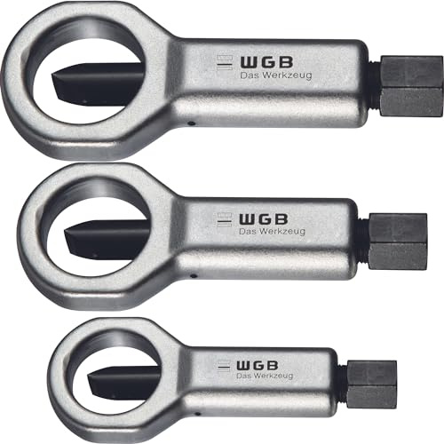 Mutternsprenger Satz 3-teilig enthält 6-12, 13-22, 17-27 mm | Mutternsprenger Set verchromt von WGB Werkzeug | Nutsplitter