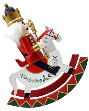 IMIKEYA Christmas Nutcracker Soldier Desktop Ornament Handpainted Wooden Nutcracker Figure Drum Multiseason Festive Decor Safe for Pets and Children Easy Storage Home Office Ornament
