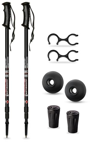 SB - Bastones trekking palos senderismo telescópicos aluminio 65-135cm antichoque para viaje, caminar, trail, alpinismo Niño, mujer, hombre