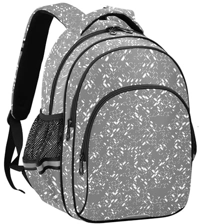 Zaino da viaggio per ragazze adolescenti scuola primaria e media borse per bambini zaini da viaggio astratto contemporaneo nero plaid, Astratto Contemporaneo Plaid Nero, Medium, Cartoni