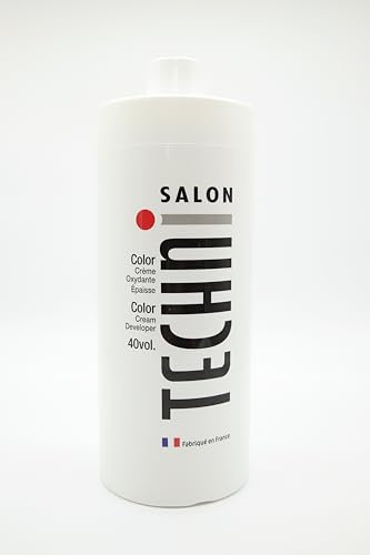 TECHNI SALON | Crème Oxydante 40% | Solution Professionnelle pour Coloration et Décoloration Capillaire | Haute Performance pour Résultats Intenses | 1L