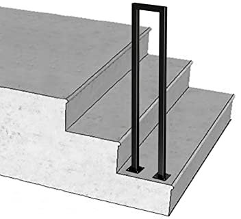 Balustrade d'escalier vintage d'extérieur durable pour béton et bois pour la sécurité, parfait pour les escaliers extérieurs et les jardins