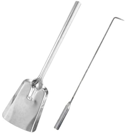 Hemobllo Set Per Domestico Spessore Rinforzato (pinza + Paletta Piccola 1 Pezzo Ciascuno) 2 Pezzi Accessori Resistenti Per Braciere Portatile