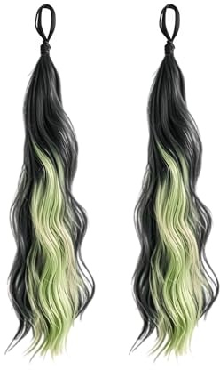 Joytey Hair Extensions Colors Ponytail Extensions Wave Braiding 22 IN Synthetic Hairpieces Thick Party Highlights Hair Rainbow Hair Accessories for Girls Women