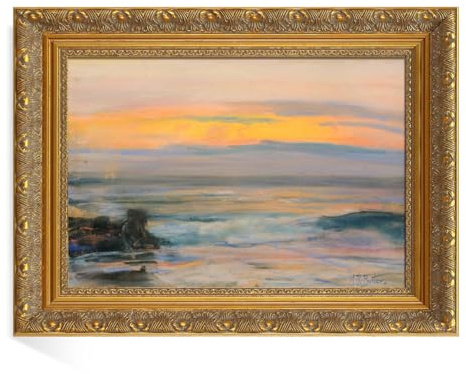 FOLKOR 60x80cm Barockrahmen für Ölgemälde Holzrahmen ohne Glas Gold