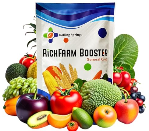 RichFarm Booster, Root Stimulator for All Crops, Works with Any Fertilizer or Plant Food, Organic, Billion Microbes Soil Conditioner, Water-Soluble Plant Food additive, 4.23 oz Cover 1/3 Acre