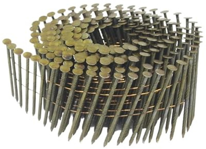 Clous De Parement En Bobine De 15 Degrés, 25~57mm, Fil Assemblé, Tige D'anneau À Tête Ronde Complète, Clou De Menuiserie for Cadre Trempé À Chaud(2.1x38mm(2100pcs))