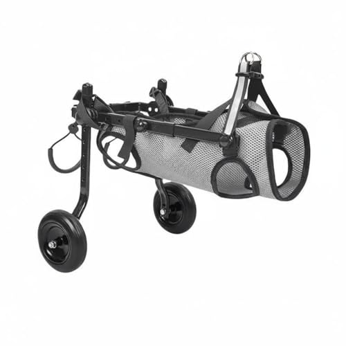 Gralara Carrozzina Cani Disabili Multifunzionale Carrozzina Cani Facile da Pulire Ausilio Movimento Cagnolina per Supporto Alla Deambulazione, Grigio Chiaro, XS