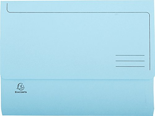 Exacompta 47972E 10er Pack Aktenmappen SUPER DIN A4. Aus stabilen Manila-Karton mit Beschriftungslinlien Pastellfarbe Blau. Ideal für die Aufbewahrung Ihrer Dokumente Sammelmappe