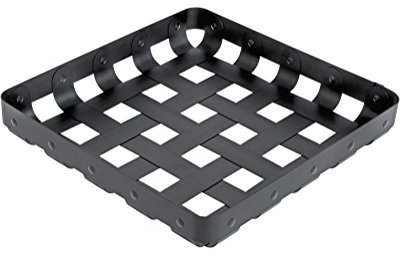 Alessi 51 x 51 x 8 cm Criss Cross Basket, Black